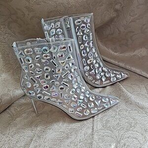 Steve Madden Jentt Bootie, Women's Size 9.5 M, Silver MSRP $190 NWOB